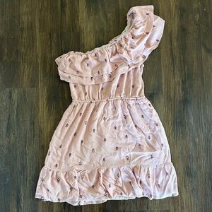 🦋Mossimo Supply Co. Pink One Shoulder Ruffle Mini Dress Size Medium